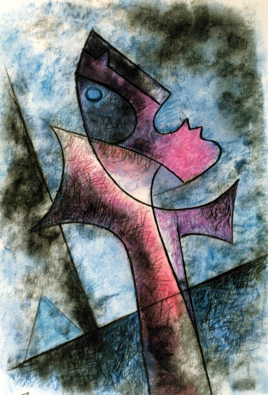 Mixed media on paper by Byron Gálvez, BG-080