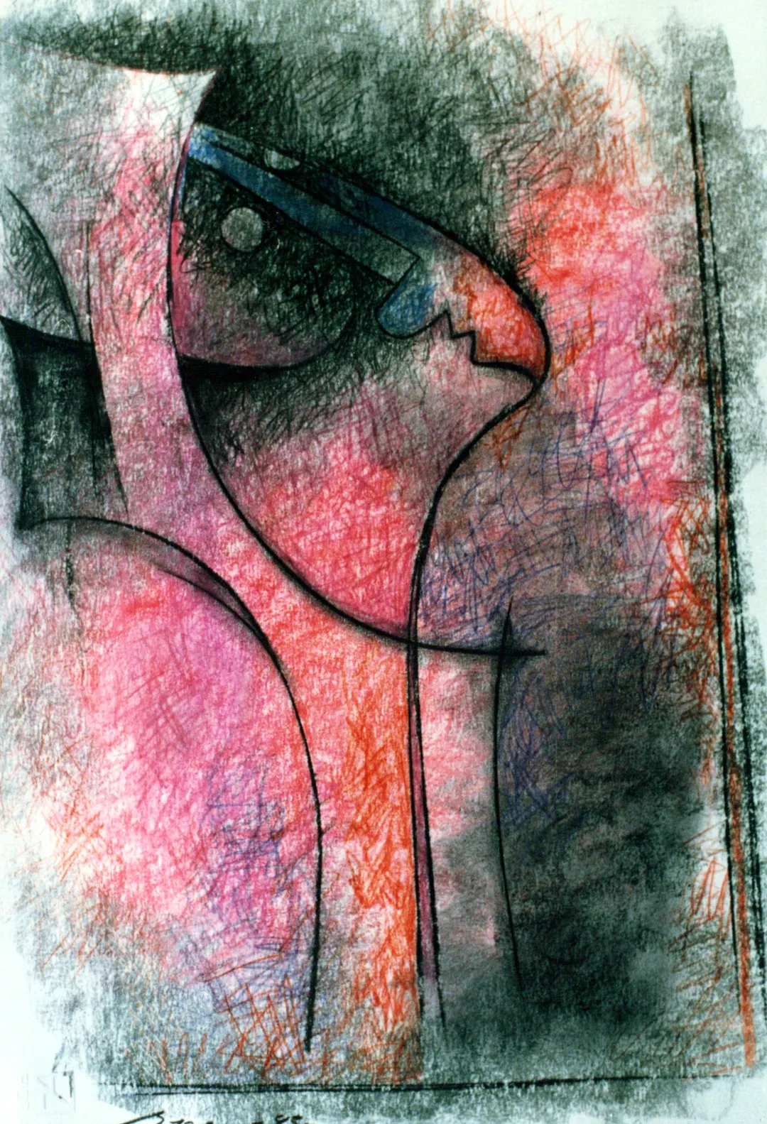 Técnica mixta sobre papel de Byron Gálvez, BG-084