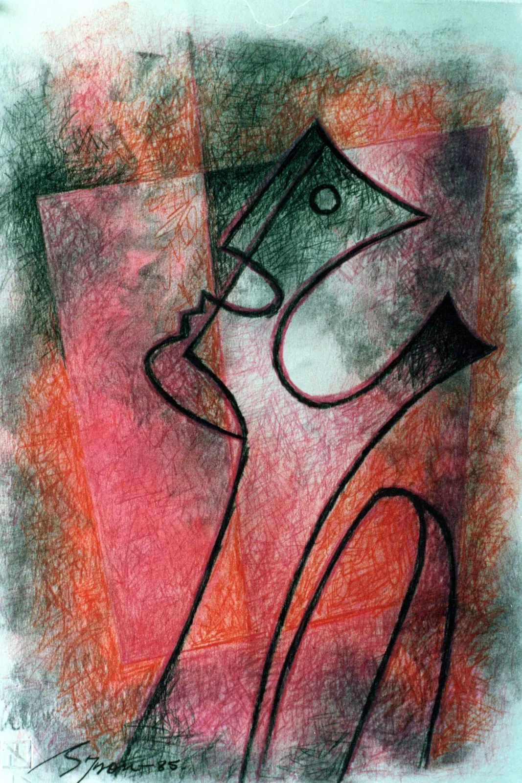 Técnica mixta sobre papel de Byron Gálvez, BG-087