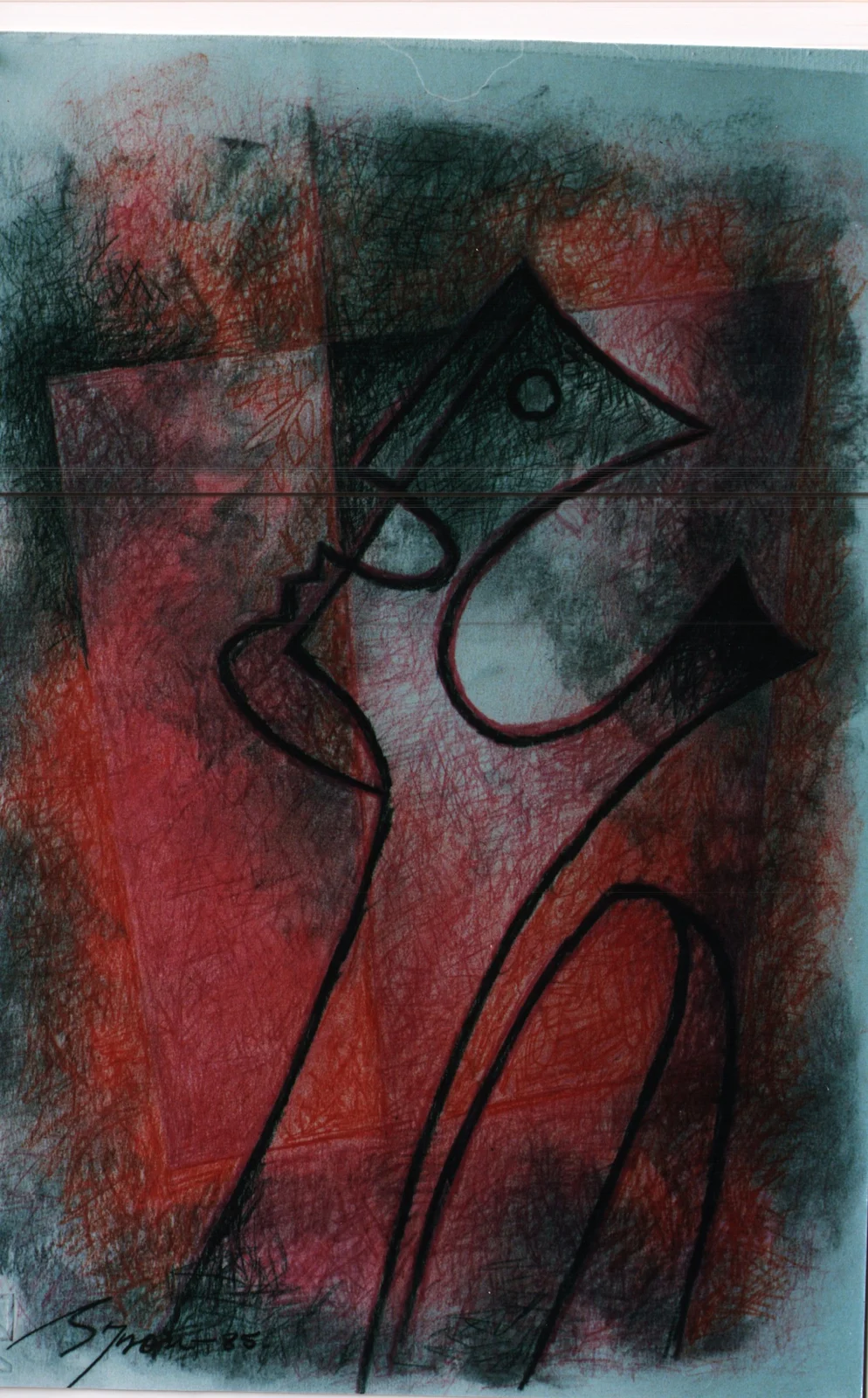 Técnica mixta sobre papel de Byron Gálvez, BG-093